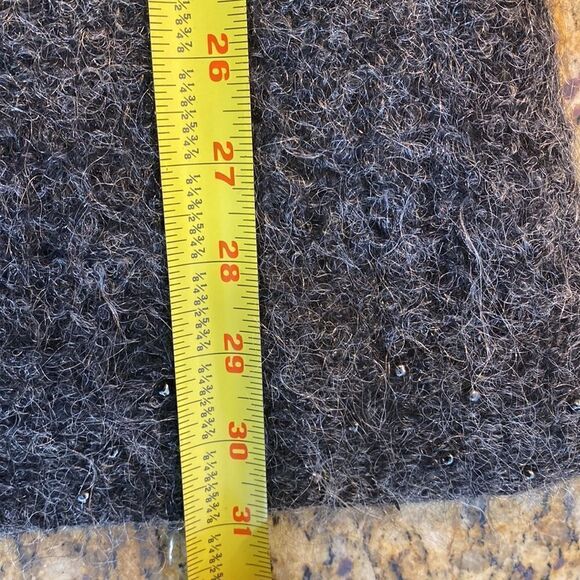 Beautricot Complet Gray Mohair Blend Beaded Open Knit Tunic Sweater Size M - Picture 10 of 10